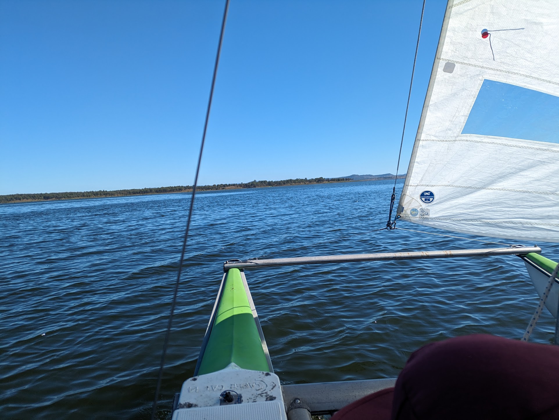 A photo off the front of the boat. A photo off the front of the boat.