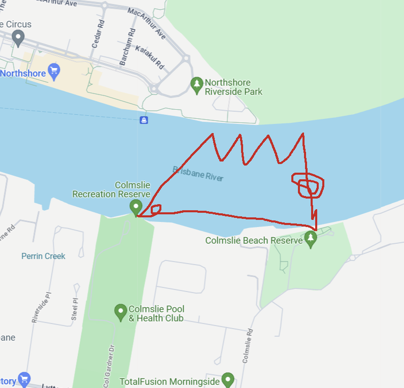 A screenshot of google maps roughly showing the path we took. A screenshot of google maps roughly showing the path we took.