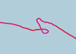 A screenshot of a track on a map showing a small loop-de-loop.